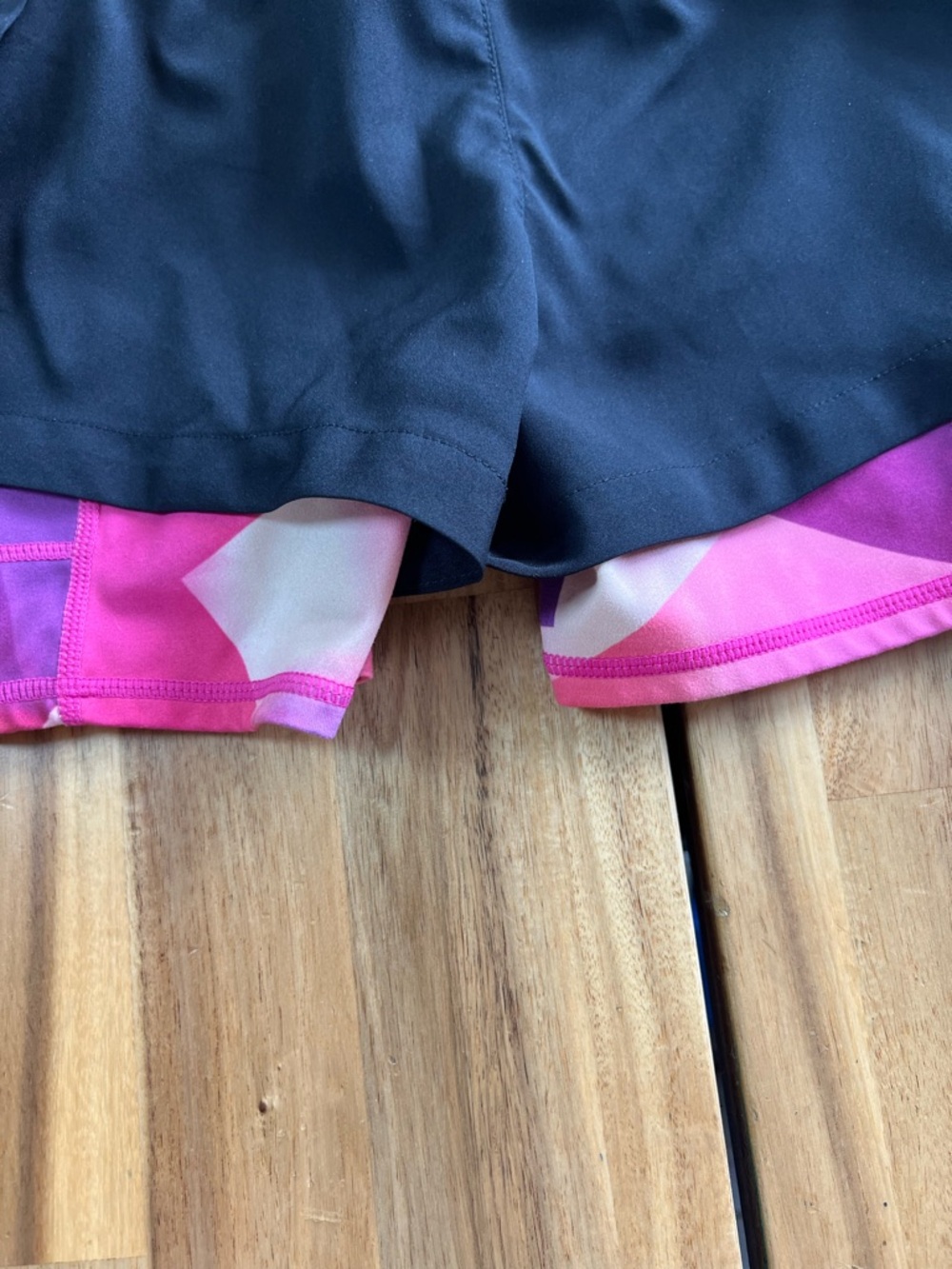 Reebok Girls 6/6X Black Pink 2 in 1 Athletic Shorts Built In Liner - Picture 6 of 6
